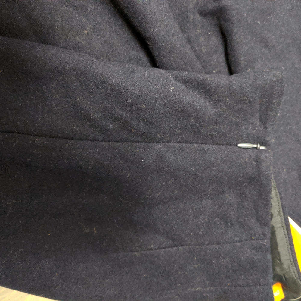 NWT Cynthia Steffe Wool Eyelet Skirt | Navy Blue | Scalloped Hem | Size 12 - Picture 4 of 8